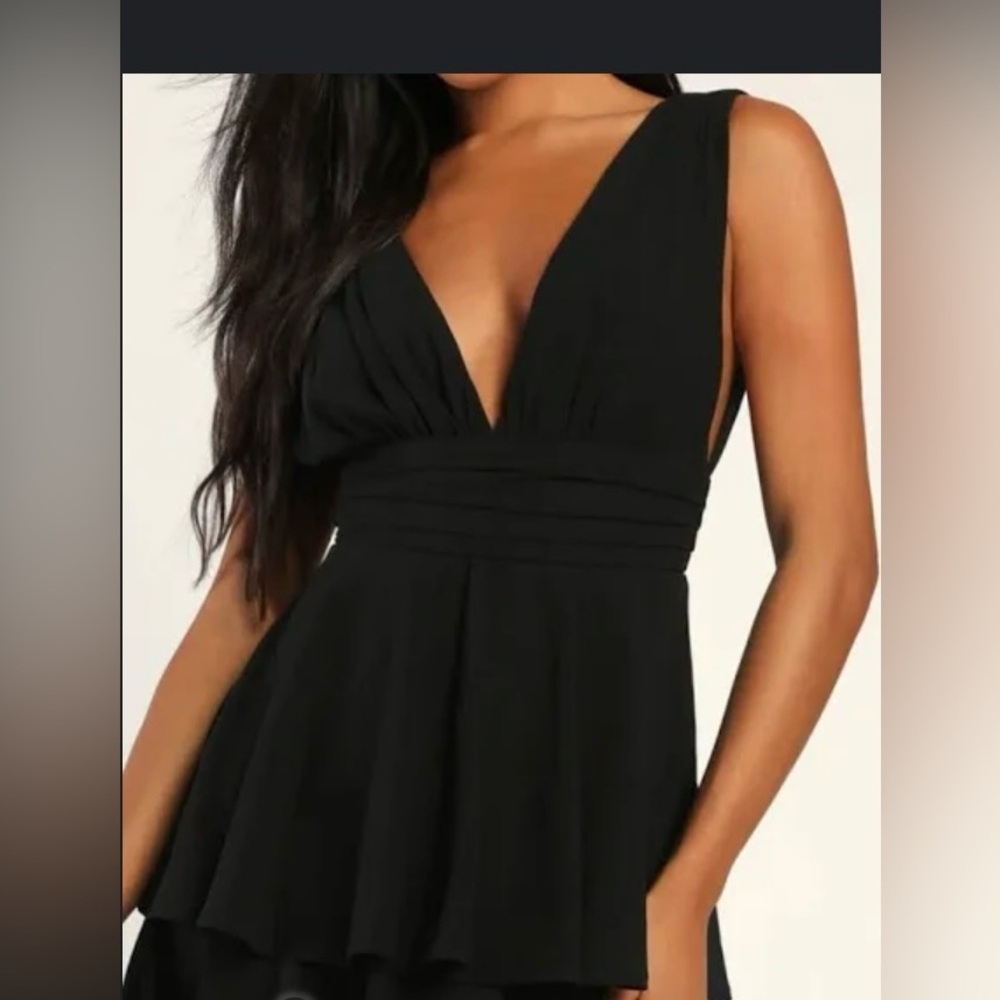 Lulus Black Tiered V Neck Maxi Dress XS & XL - Picture 3 of 16